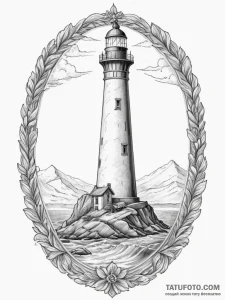 Tattoo sketch a lighthouse, solitary but stro... - эскиз тату (№1754978109_0, 12.08.2025 05:55) — Tatufoto.com