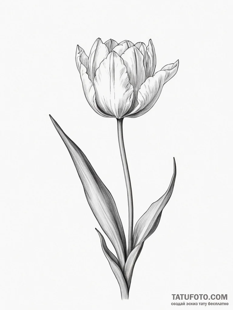 Tulip - эскиз тату (№1754978914_0, 12.08.2025 06:08) — Tatufoto.com