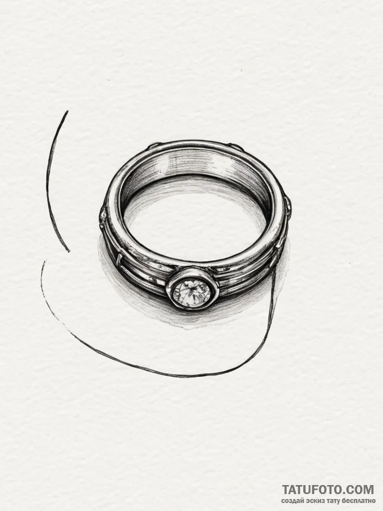 Ring, ink illustration for tattoo, fine lines... - эскиз тату (№1754979909_0, 12.08.2025 06:25) — Tatufoto.com