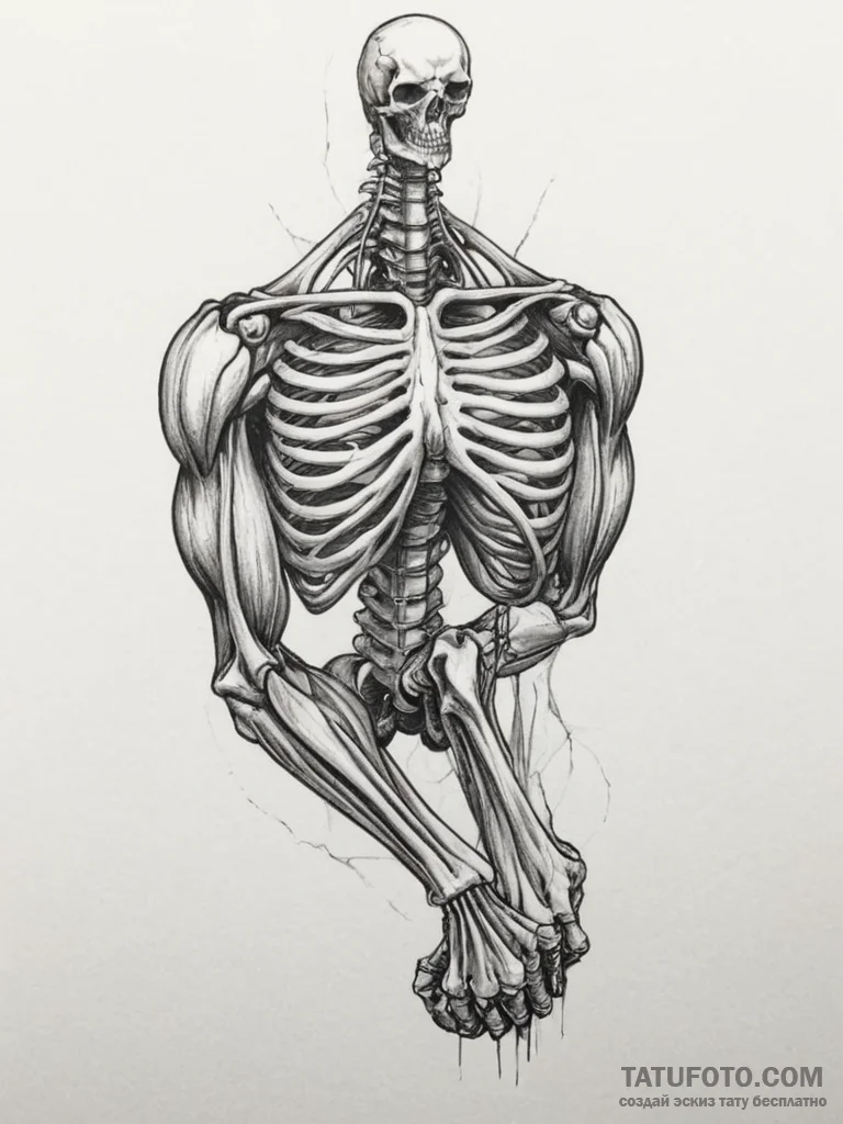 Tattoo sketch exposed muscle fibers or bone,... - эскиз тату (№1754981301_0, 12.08.2025 06:48) — Tatufoto.com