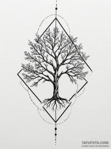 Tattoo design a minimalist geometric represen... - эскиз тату (№1754981693_0, 12.08.2025 06:54) — Tatufoto.com