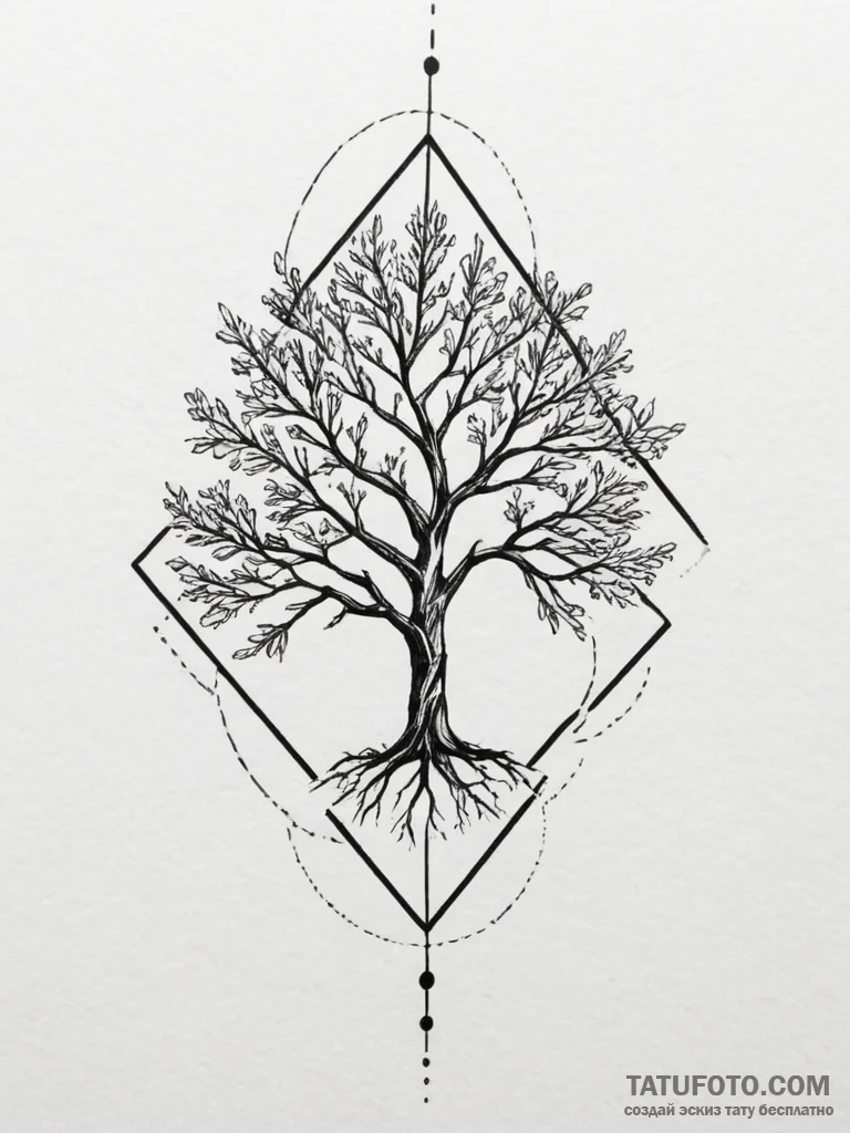 Tattoo design a minimalist geometric represen... - эскиз тату (№1754981693_0, 12.08.2025 06:54) — Tatufoto.com
