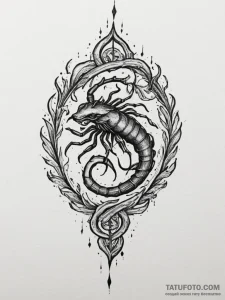 Tattoo design a scorpio symbol composed of da... - эскиз тату (№1754982282_0, 12.08.2025 07:04) — Tatufoto.com