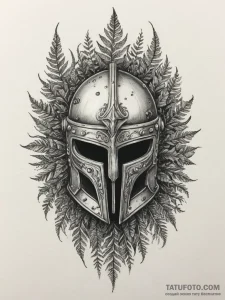 A tattoo design of a slavic warrior's helmet... - эскиз тату (№1754982479_0, 12.08.2025 07:07) — Tatufoto.com