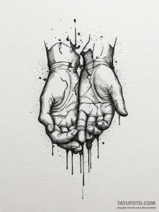 Tattoo sketch a silhouette of two hands formi... - эскиз тату (№1754986800_0, 12.08.2025 08:20) — Tatufoto.com