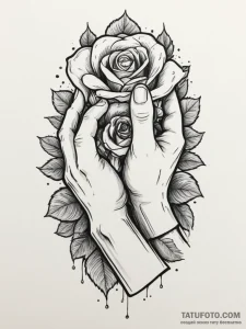 A person's hands covered in flour, kneading d... - эскиз тату (№1754988174_0, 12.08.2025 08:42) — Tatufoto.com