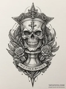 Tattoo design a stylized trophy cup with a un... - эскиз тату (№1754988569_0, 12.08.2025 08:49) — Tatufoto.com