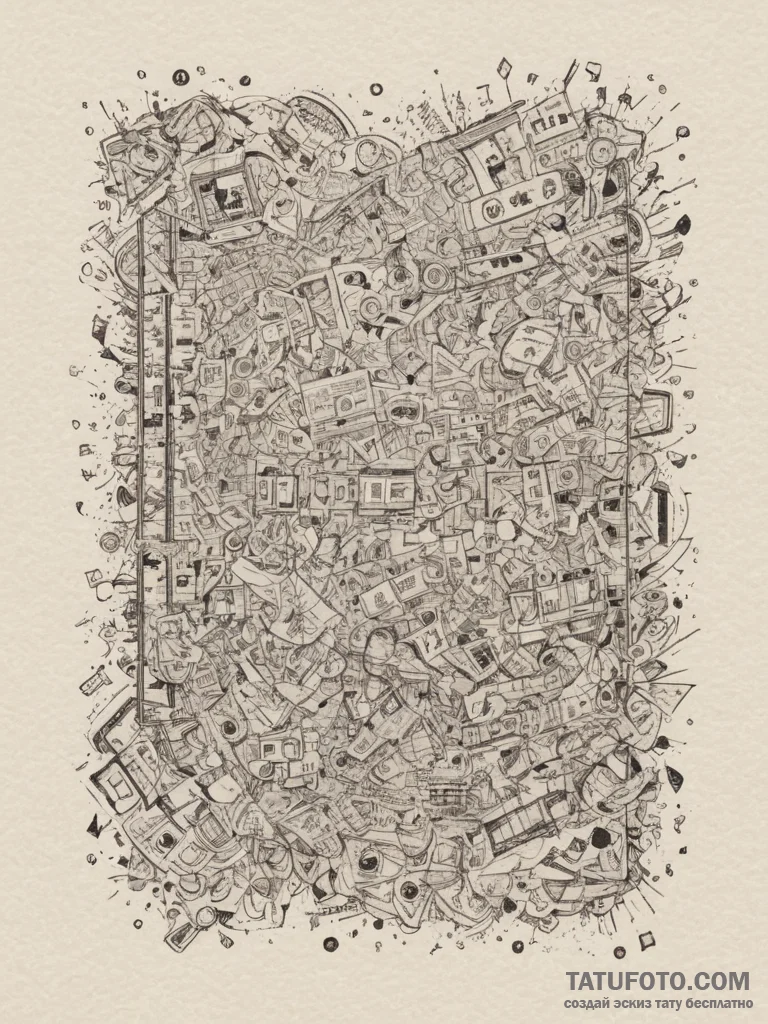 Tattoo sketch a "new high score" message on a... - эскиз тату (№1754989163_0, 12.08.2025 08:59) — Tatufoto.com