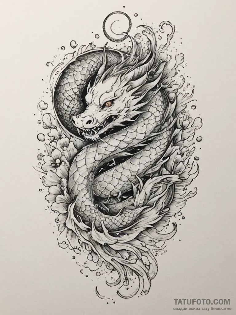 Tattoo design a fluid, abstract swirl of colo... - эскиз тату (№1754991145_0, 12.08.2025 09:32) — Tatufoto.com