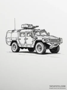 Tattoo design a generic military vehicle outl... - эскиз тату (№1754992134_0, 12.08.2025 09:48) — Tatufoto.com