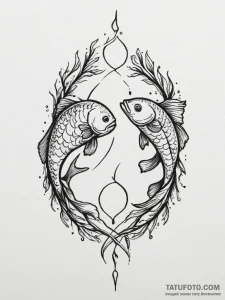 Tattoo design pisces's glyph, like two fish s... - эскиз тату (№1754992529_0, 12.08.2025 09:55) — Tatufoto.com