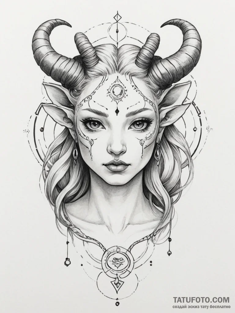 Tattoo sketch a neo-traditional portrait of a... - эскиз тату (№1754993703_0, 12.08.2025 10:15) — Tatufoto.com