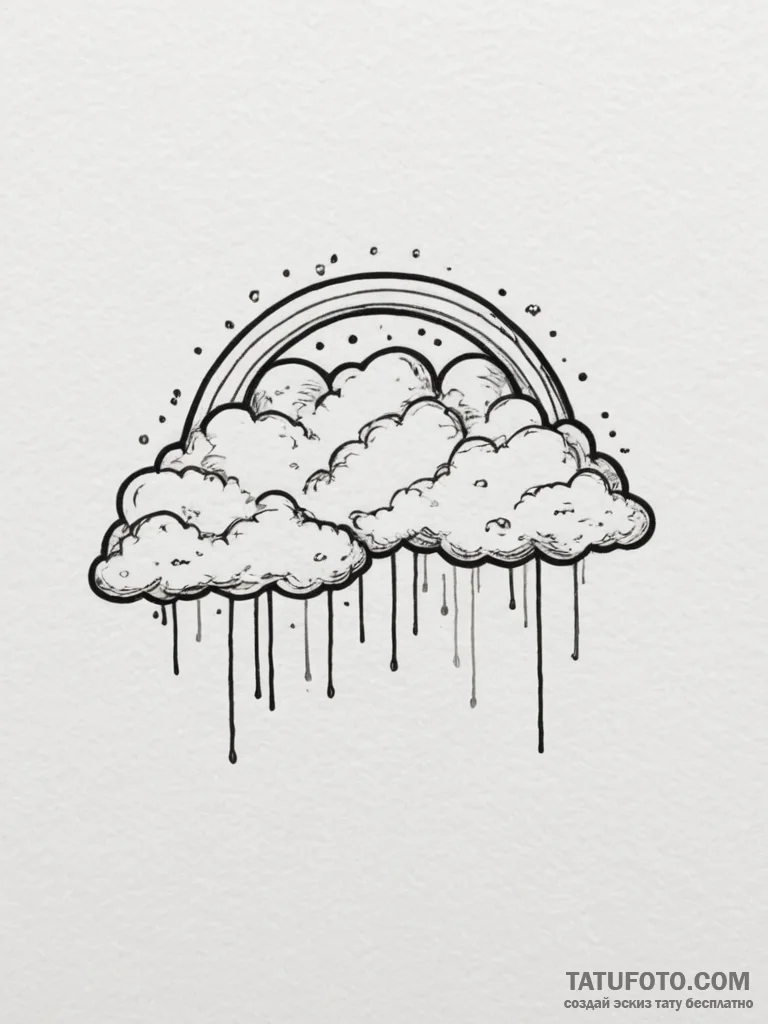 Tattoo sketch a subtle rainbow arc forming be... - эскиз тату (№1754994099_0, 12.08.2025 10:21) — Tatufoto.com