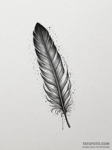 Tattoo design a delicate feather falling gent... - эскиз тату (№1754994297_0, 12.08.2025 10:24) — Tatufoto.com
