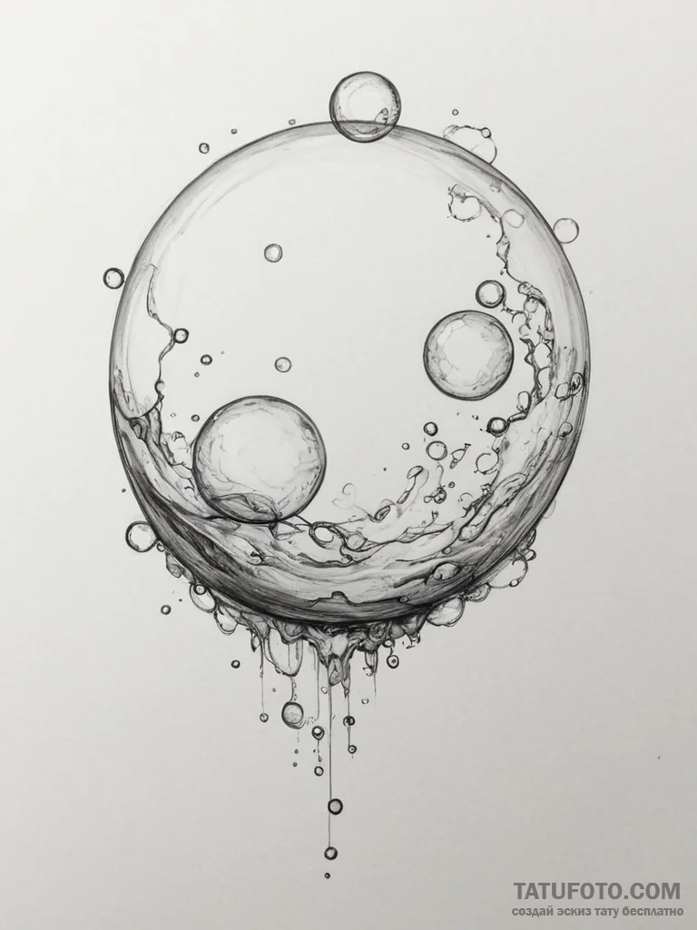 Tattoo sketch an abstract "bubble" effect, so... - эскиз тату (№1754994890_0, 12.08.2025 10:34) — Tatufoto.com
