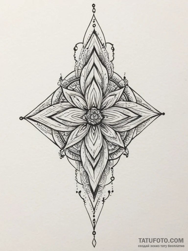 Tattoo design a geometric pattern that embodi... - эскиз тату (№1754995485_0, 12.08.2025 10:44) — Tatufoto.com