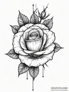 Tattoo design a single, resilient rose with t... - эскиз тату (№1754996296_0, 12.08.2025 10:58) — Tatufoto.com