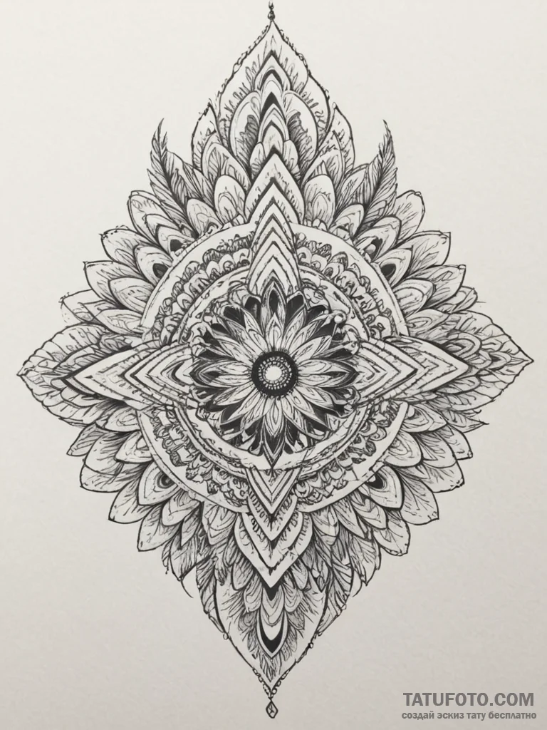 A detailed shot of the intricate pattern on a... - эскиз тату (№1754996905_0, 12.08.2025 11:08) — Tatufoto.com
