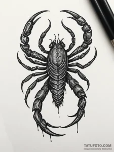 Tattoo design a menacing scorpio scorpion, wi... - эскиз тату (№1754998322_0, 12.08.2025 11:32) — Tatufoto.com