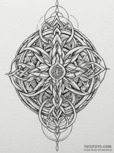 A celtic knotwork animal, tattoo line art, ge... - эскиз тату (№1754998727_0, 12.08.2025 11:38) — Tatufoto.com