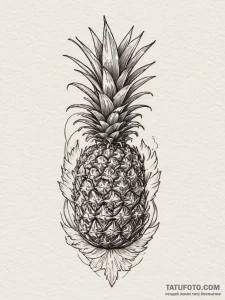 Pineapple, concept art for tattoo, fine lines... - эскиз тату (№1754999125_0, 12.08.2025 11:45) — Tatufoto.com