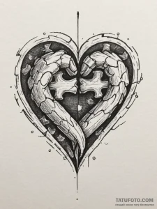 Tattoo design a heart shaped from two interlo... - эскиз тату (№1755000130_0, 12.08.2025 12:02) — Tatufoto.com