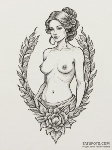 Tattoo sketch: a mother figure (perhaps mokos... - эскиз тату (№1755001739_0, 12.08.2025 12:28) — Tatufoto.com
