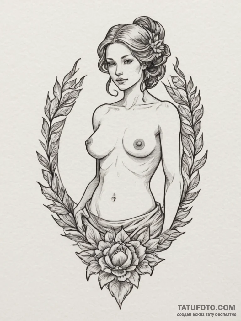 Tattoo sketch: a mother figure (perhaps mokos... - эскиз тату (№1755001739_0, 12.08.2025 12:28) — Tatufoto.com