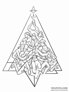 Tattoo sketch a group of abstract figures sup... - эскиз тату (№1755002343_0, 12.08.2025 12:39) — Tatufoto.com