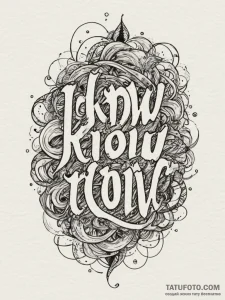 Tattoo sketch "i know" text for aquarius, wit... - эскиз тату (№1755003349_0, 12.08.2025 12:55) — Tatufoto.com