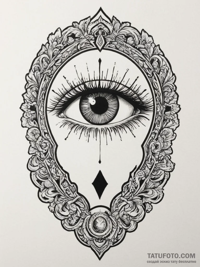Keyhole with an eye peeping through, tattoo l... - эскиз тату (№1755004144_0, 12.08.2025 13:09) — Tatufoto.com