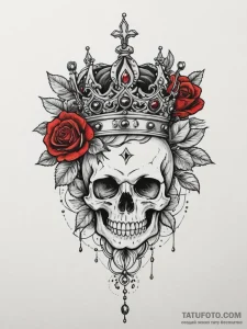Tattoo design a crown with a birthstone incor... - эскиз тату (№1755004542_0, 12.08.2025 13:15) — Tatufoto.com