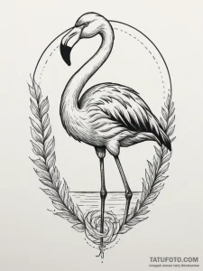 Flamingo, artistic tattoo sketch, old school... - эскиз тату (№1755005539_0, 12.08.2025 13:32) — Tatufoto.com