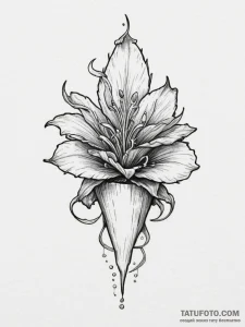 A venus flytrap closing, tattoo flash sheet d... - эскиз тату (№1755009147_0, 12.08.2025 14:32) — Tatufoto.com