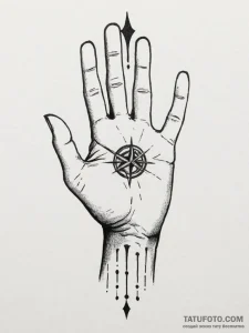 Tattoo design a silhouette of a hand, with a... - эскиз тату (№1755013170_0, 12.08.2025 15:39) — Tatufoto.com