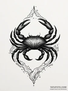 Tattoo design a cancer crab's silhouette appe... - эскиз тату (№1755013569_0, 12.08.2025 15:46) — Tatufoto.com