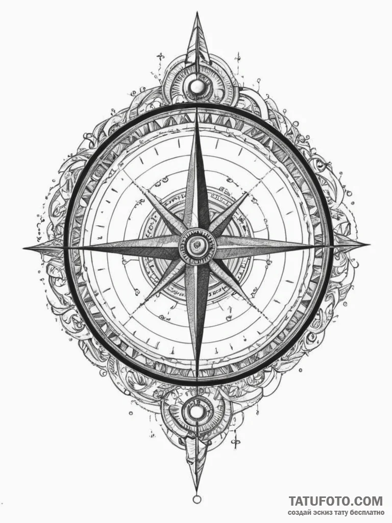 Tattoo design two halves of a compass that al... - эскиз тату (№1755014165_0, 12.08.2025 15:56) — Tatufoto.com