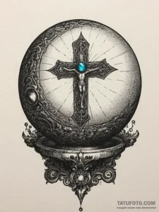 Crystal ball showing a vision, artistic tatto... - эскиз тату (№1755015352_0, 12.08.2025 16:15) — Tatufoto.com