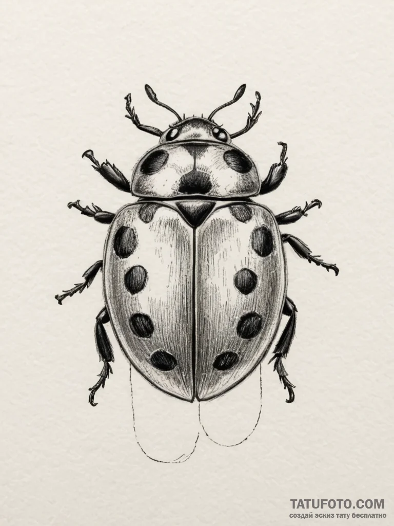 Ladybug, tattoo flash sheet design, realistic... - эскиз тату (№1755017532_0, 12.08.2025 16:52) — Tatufoto.com