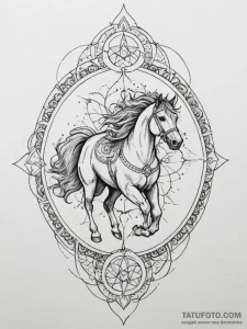Sleipnir, odin's eight-legged horse, ink illu... - эскиз тату (№1755017934_0, 12.08.2025 16:58) — Tatufoto.com