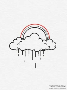 Tattoo sketch a tiny, abstract cloud with a r... - эскиз тату (№1755019526_0, 12.08.2025 17:25) — Tatufoto.com