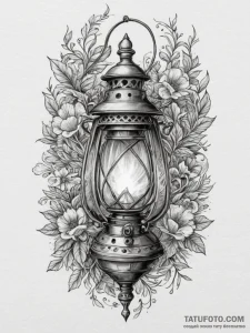 Tattoo design a fantasy adventurer's lantern... - эскиз тату (№1755022546_0, 12.08.2025 18:15) — Tatufoto.com