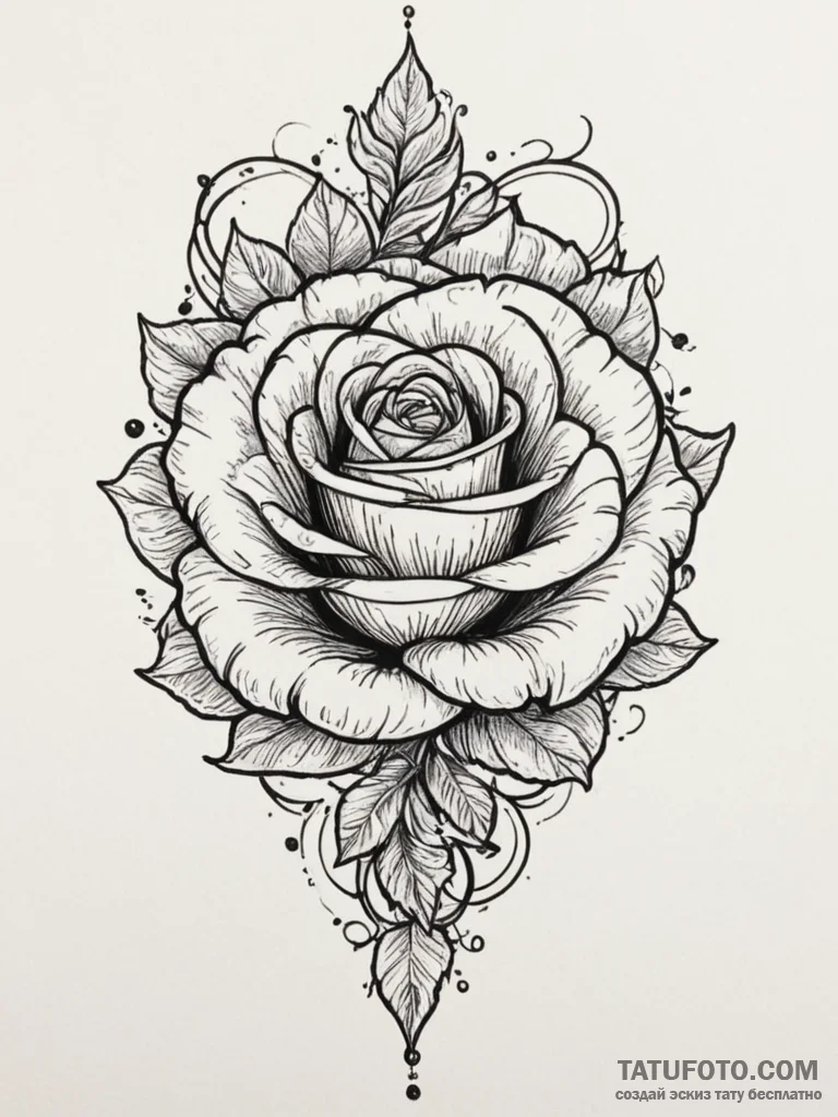 Tattoo design a single, resilient rose with t... - эскиз тату (№1755022757_0, 12.08.2025 18:19) — Tatufoto.com