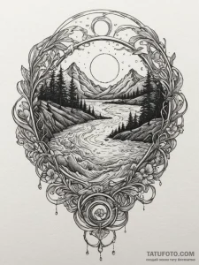 Tattoo design a subtle texture of flowing wat... - эскиз тату (№1755023968_0, 12.08.2025 18:39) — Tatufoto.com