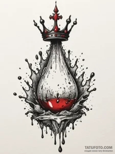 A close-up of a water droplet hitting a surfa... - эскиз тату (№1755024566_0, 12.08.2025 18:49) — Tatufoto.com