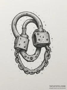 Handcuffs, concept art for tattoo, on a clean... - эскиз тату (№1755024965_0, 12.08.2025 18:56) — Tatufoto.com