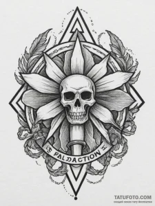The radiation symbol, ink illustration for ta... - эскиз тату (№1755026766_0, 12.08.2025 19:26) — Tatufoto.com