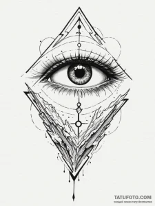 Tattoo design a cybernetic eye with glowing o... - эскиз тату (№1755026966_0, 12.08.2025 19:29) — Tatufoto.com