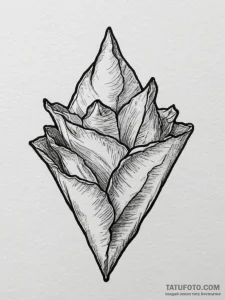 A close-up of crumpled aluminum foil, showing... - эскиз тату (№1755027366_0, 12.08.2025 19:36) — Tatufoto.com