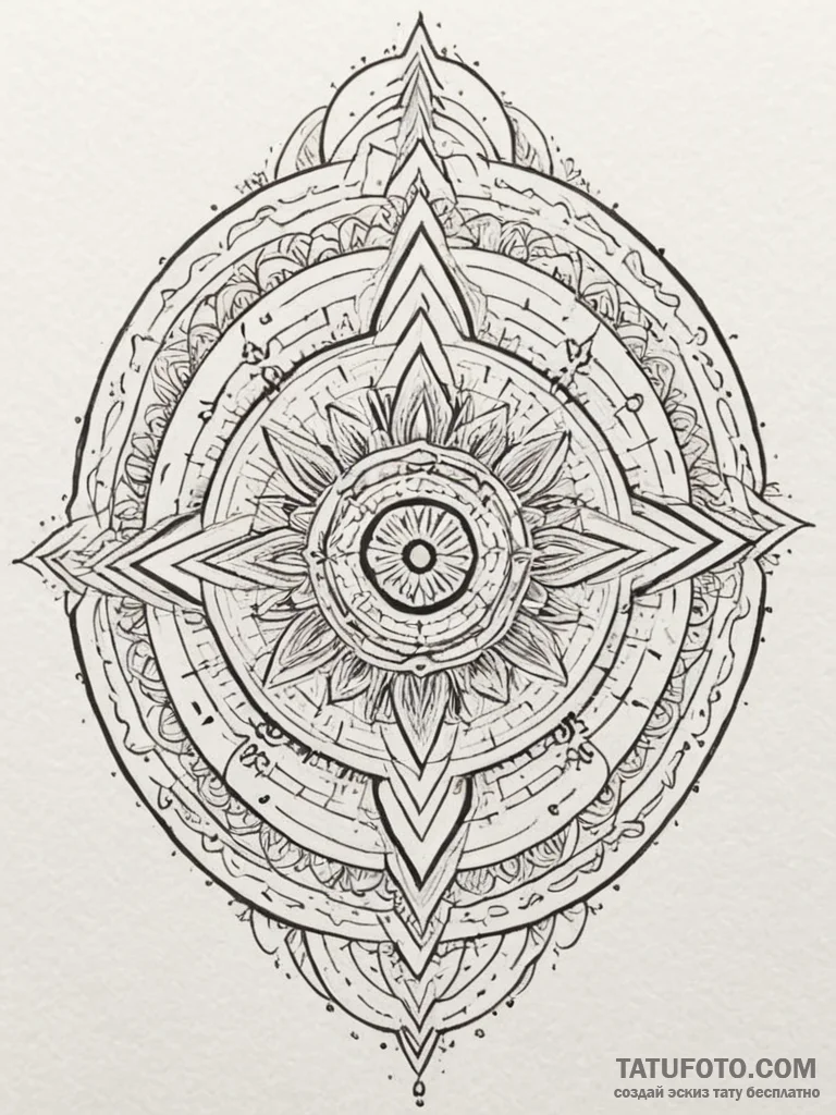 Tattoo design a stylized fortress or citadel,... - эскиз тату (№1755028769_0, 12.08.2025 19:59) — Tatufoto.com